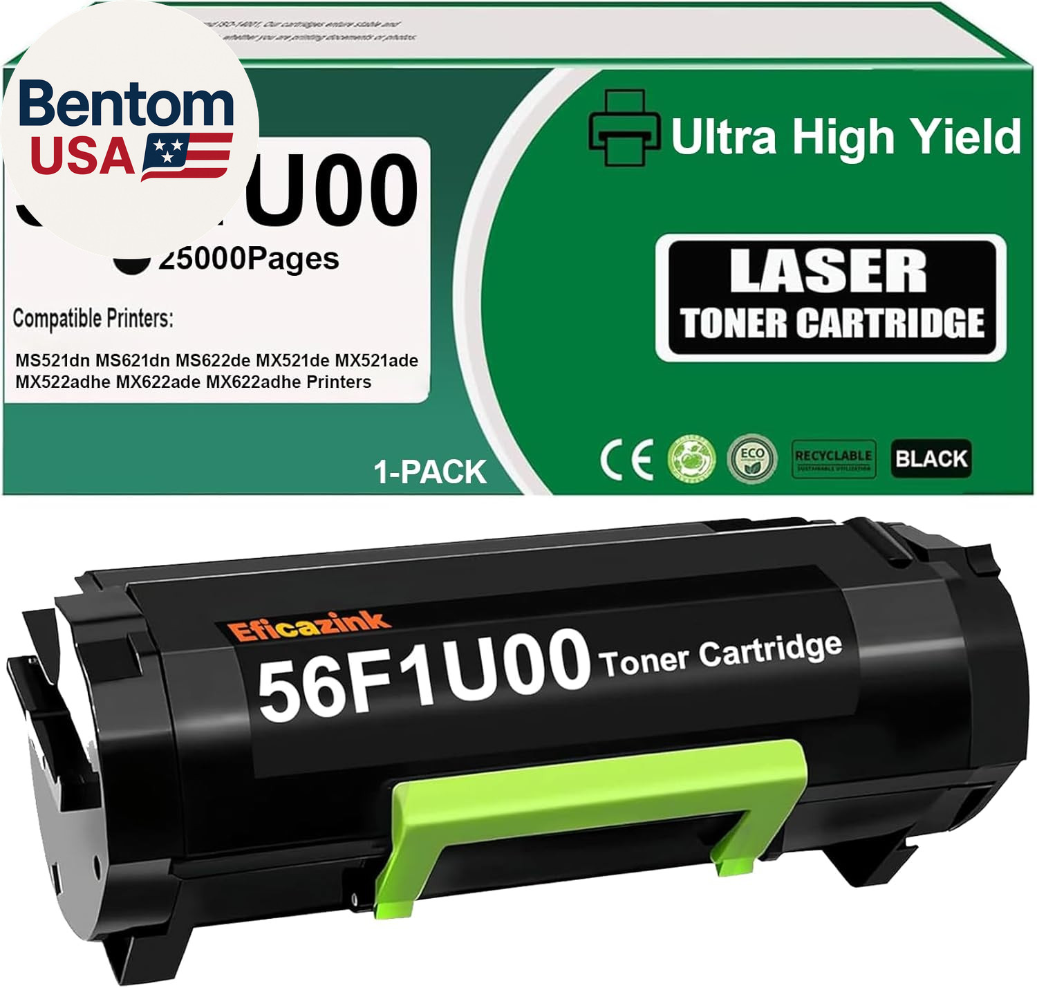 56F1U00 Black Ultra High Yield Toner Cartridge Compatible for Ms521Dn Ms621Dn Ms