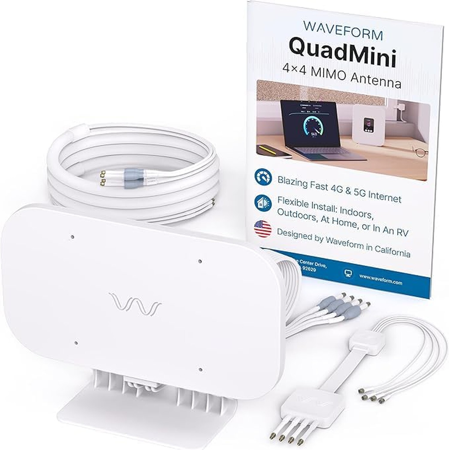 QuadMini Antenna | 4x4 MIMO External Antenna | Omnidirectional Antenna for 4G...