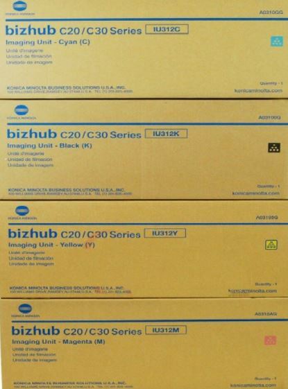 4 x GENUINE Konica Minolta Bizhub C20 C30 Magenta DRUM Imaging Unit IU312M  