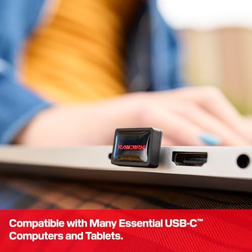 SANDISK 128GB EXTREME FIT USB-C FLASH DRIVE - UP TO 400MB/S READ SPEEDS, -