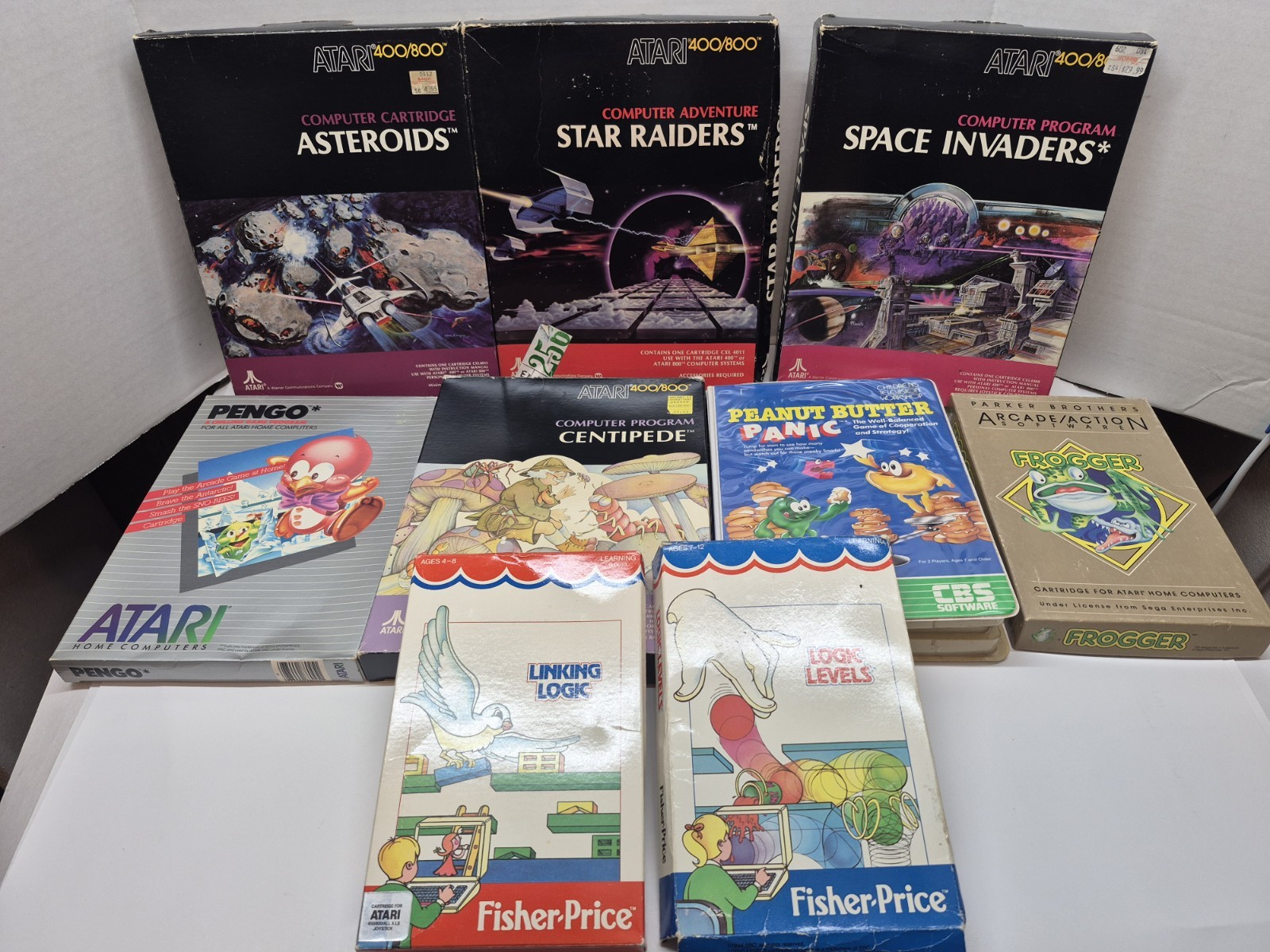 Lot of 9 Atari 400/800 Computer Games In Boxes With Manuals UNTESTED As Is