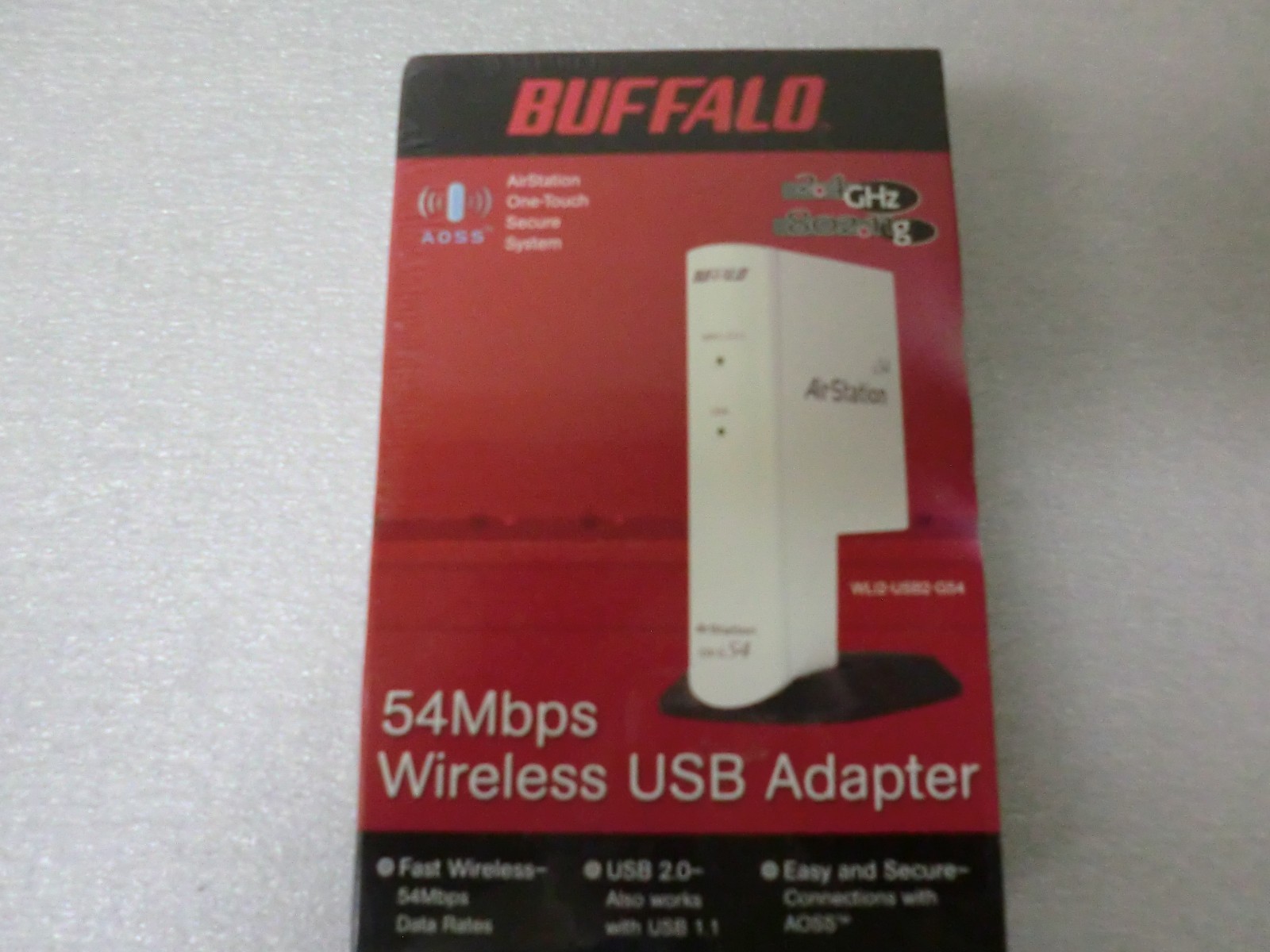 Buffalo Wireless USB Adapter 54 Mbps WLI2-USB2-G54 Airstation AOSS - New/Sealed