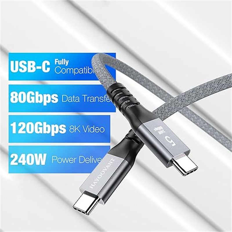 New woven Thunderbolt 5 cable 3.3 feet, 80Gbps and 240W fast charging USK