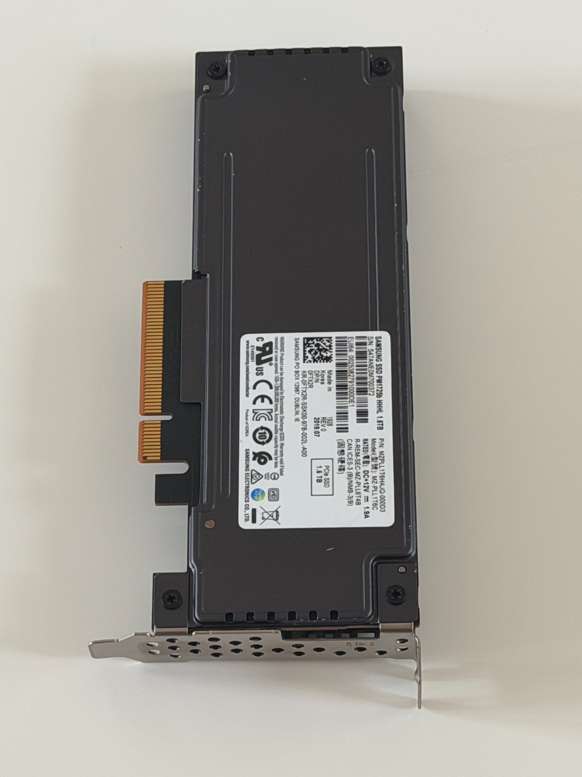 Dell Samsung 1.6TB PCIe Enterprise Gen3 HHHL LP NVMe SSD PM1725B 0FTX2R FTX2R