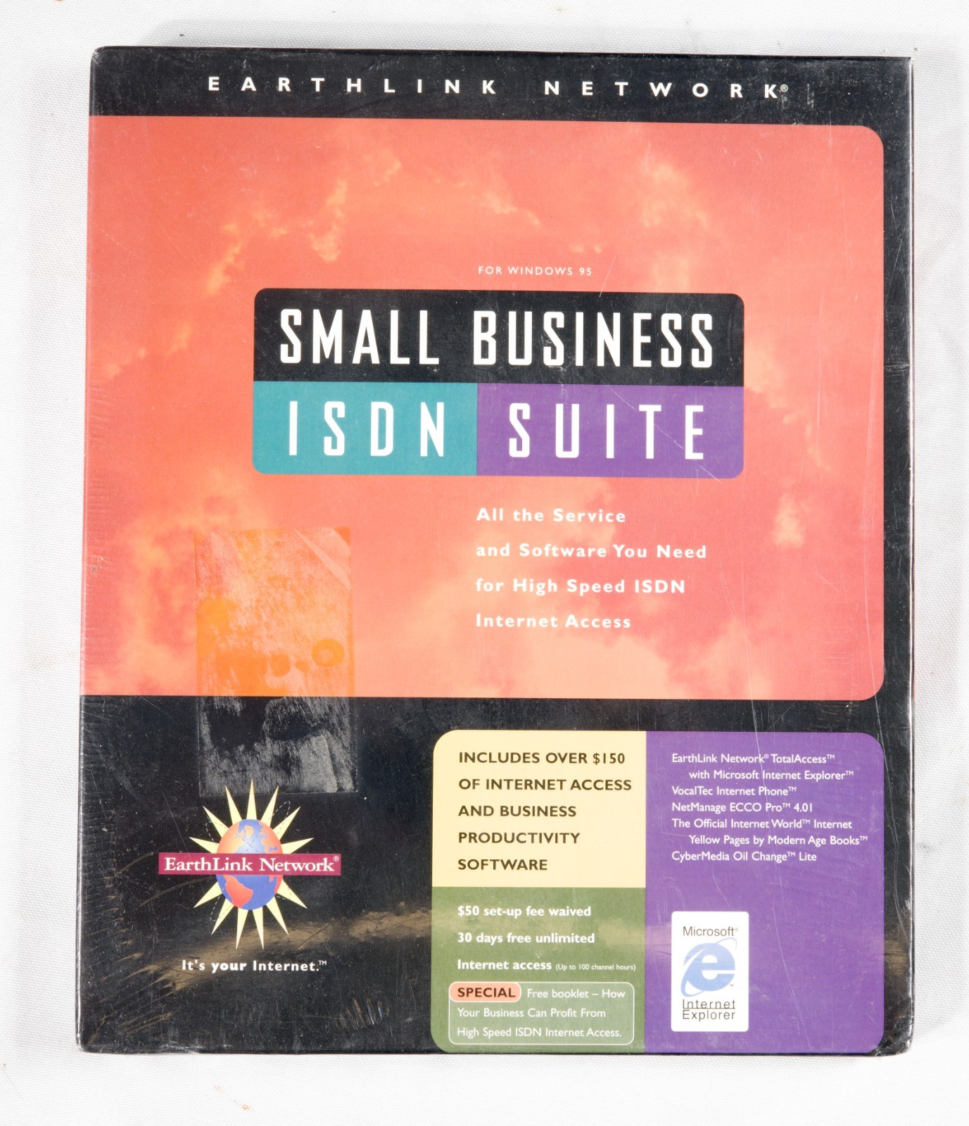 Vintage Earthlink Small Business ISDN Suite NEW NOS Windows 95 BOX41