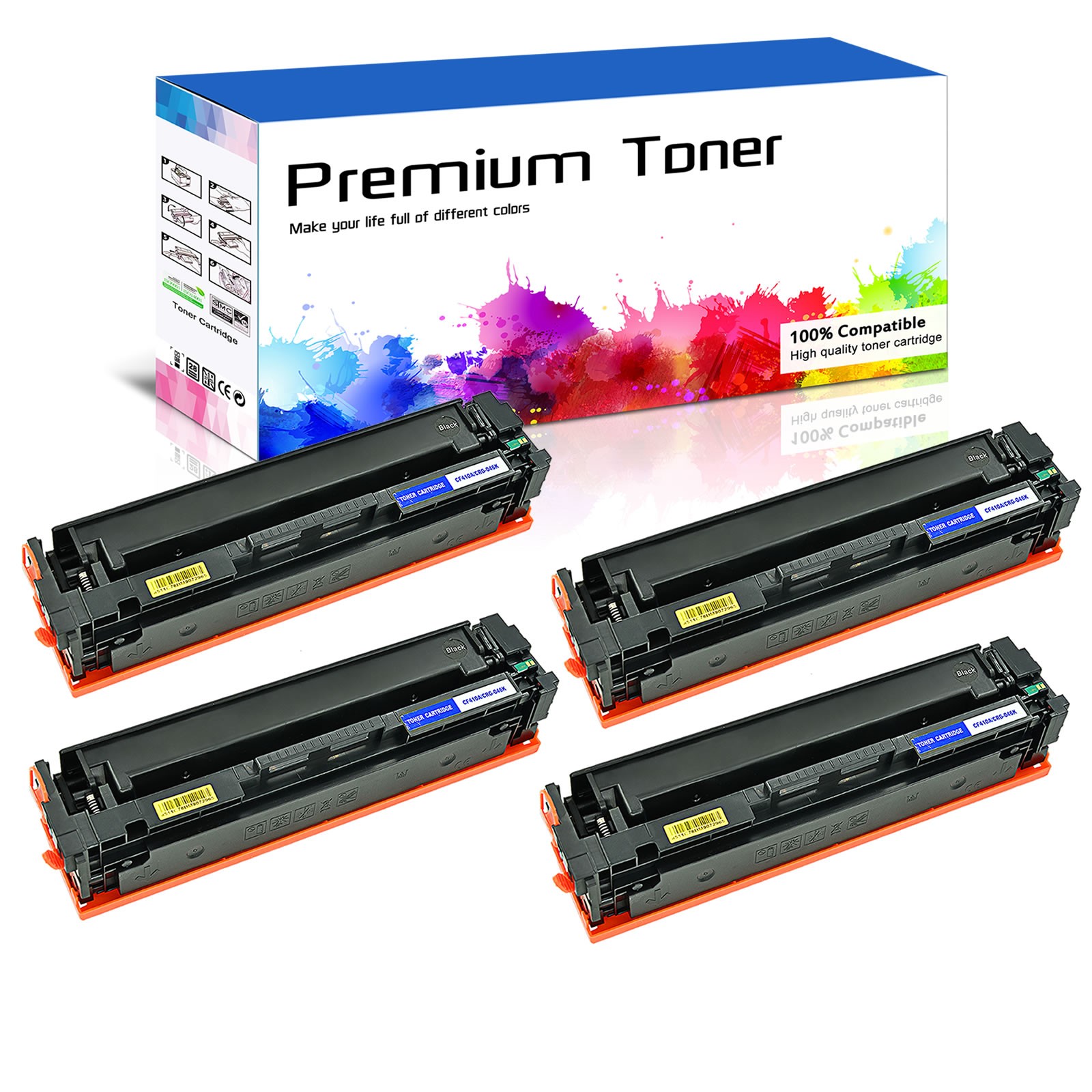 4 PACK CF410A 410A Toner for HP Color Laserjet Pro MFP M452nw M452dn M477fdn