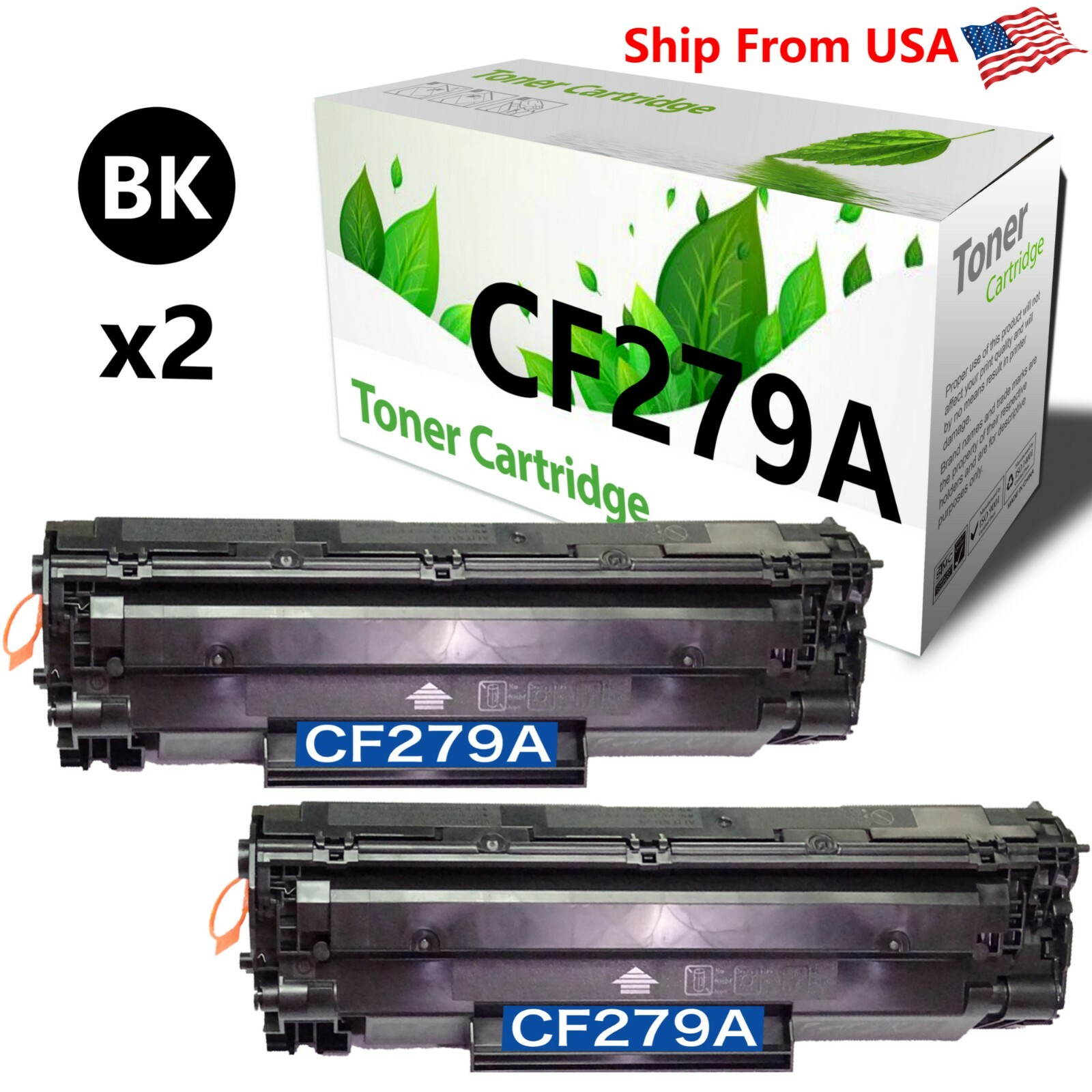 2PK CF 279A Toner Cartridge for Laser Jet Pro MFP M26 Printer