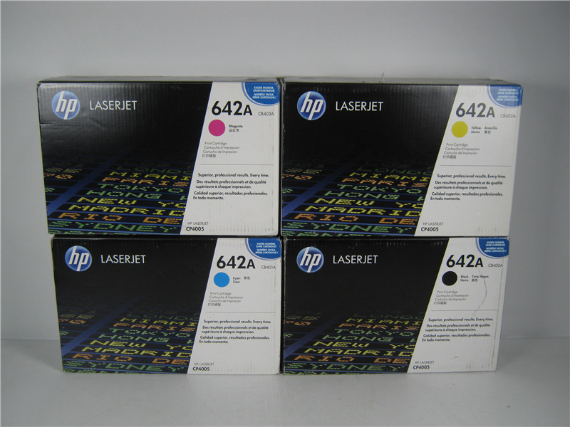 HP 642A Toner Cartridge Set CB400A CB401A CB402A CB403A CMYK Lot of 4 New