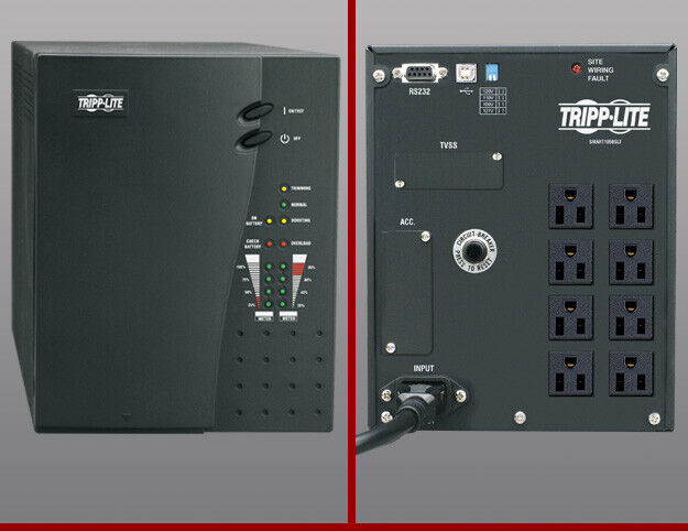 Tripp Lite UPS Smart 1050VA - 1000VA 650W Tower AVR 120V Pure Sine Wave USB DB9