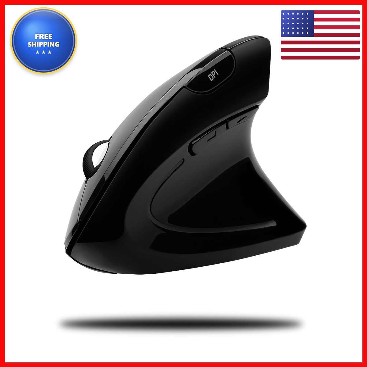 Adesso iMouse E10 Vertical Ergonomic Optical 6-Button Mouse, Black