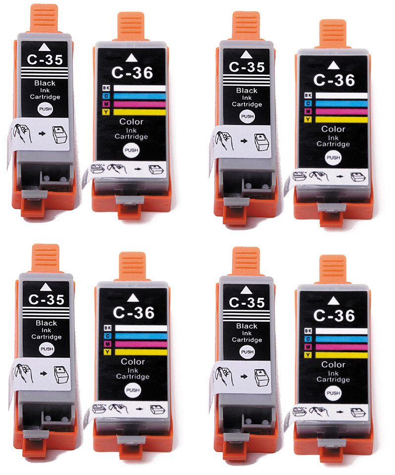 8PK PGI-35BK CLI-36C Ink Cartridges Premium Set for Canon iP100 iP110 TR150