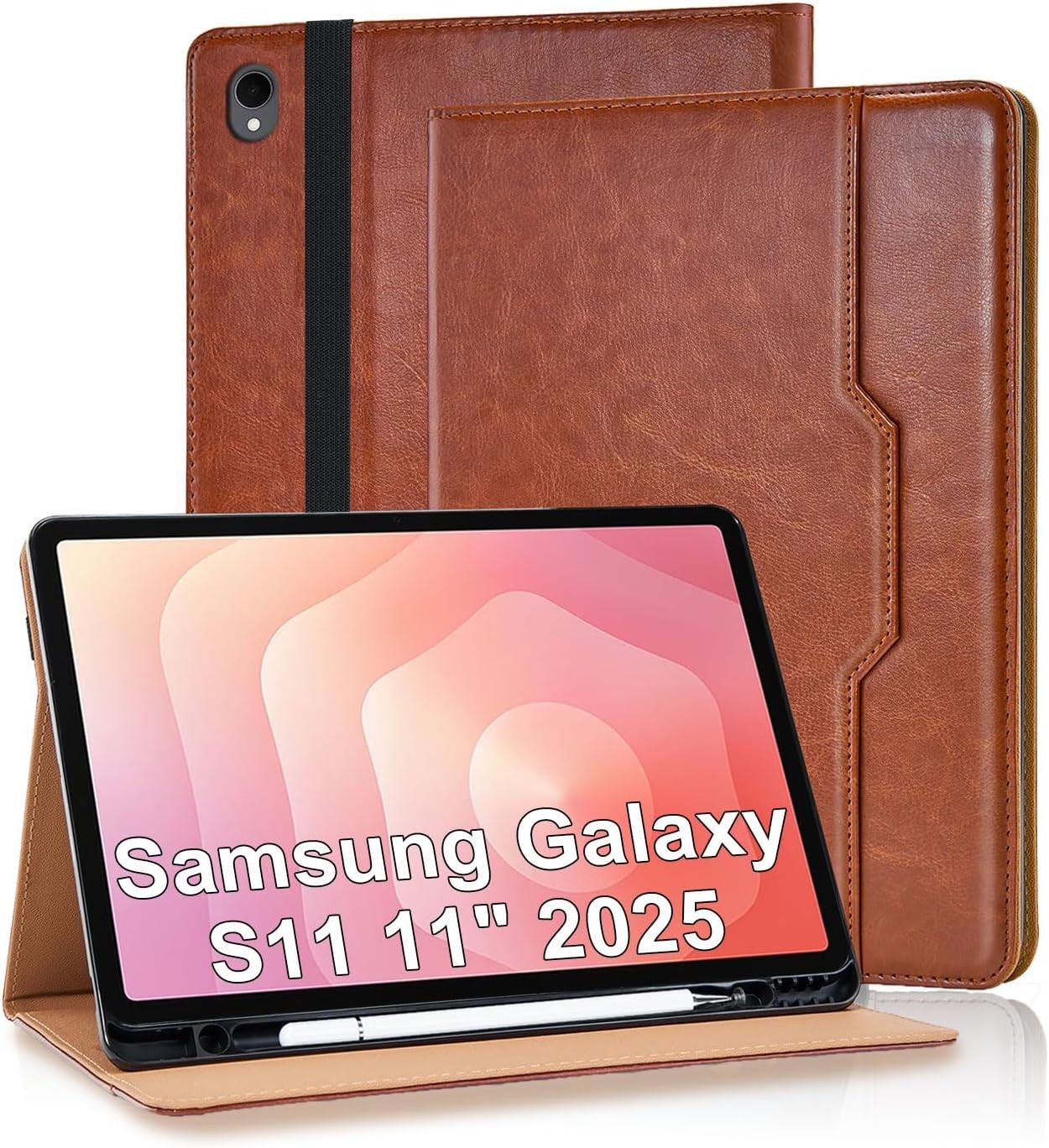 Case for Samsung Galaxy S11 11 inch 2025 PU Leather with S Pen Holder Flip Cover