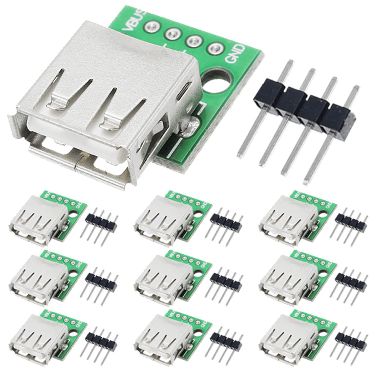 10 Pcs USB Type a Female to DIP Adapter 2.54Mm 4 Pin USB 2.0 Type a Socket to DI