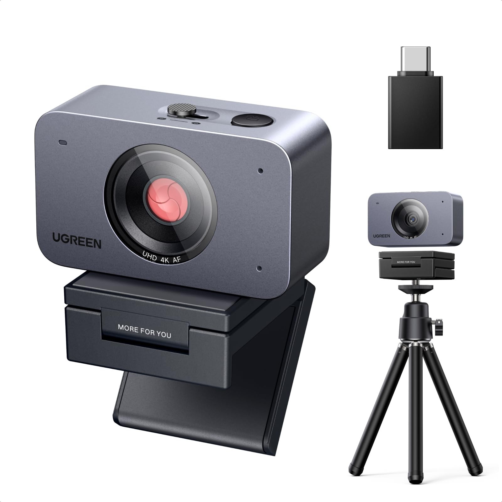 UGREEN FineCam 4K Webcam Autofocus with Tripod 85071A Gray Japan Import