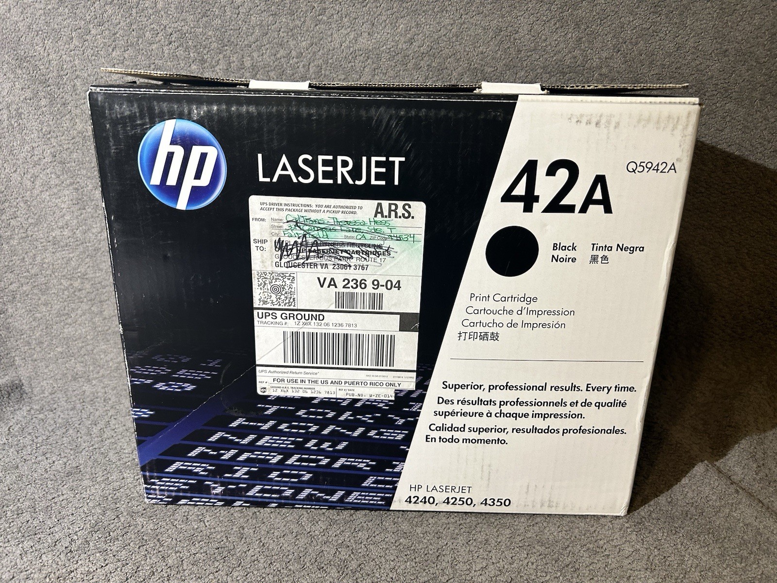HP 42A Print Cartridge , Black, Q5942A , Genuine Hp Laserjet : 4240,4250,4350