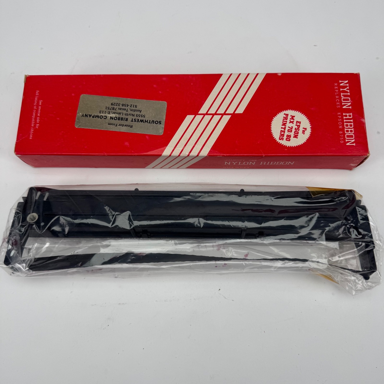 Southwest Ribbon Co 5655 Nylon Ribbon for Epson MX 70 80 Printers NOS Vintage