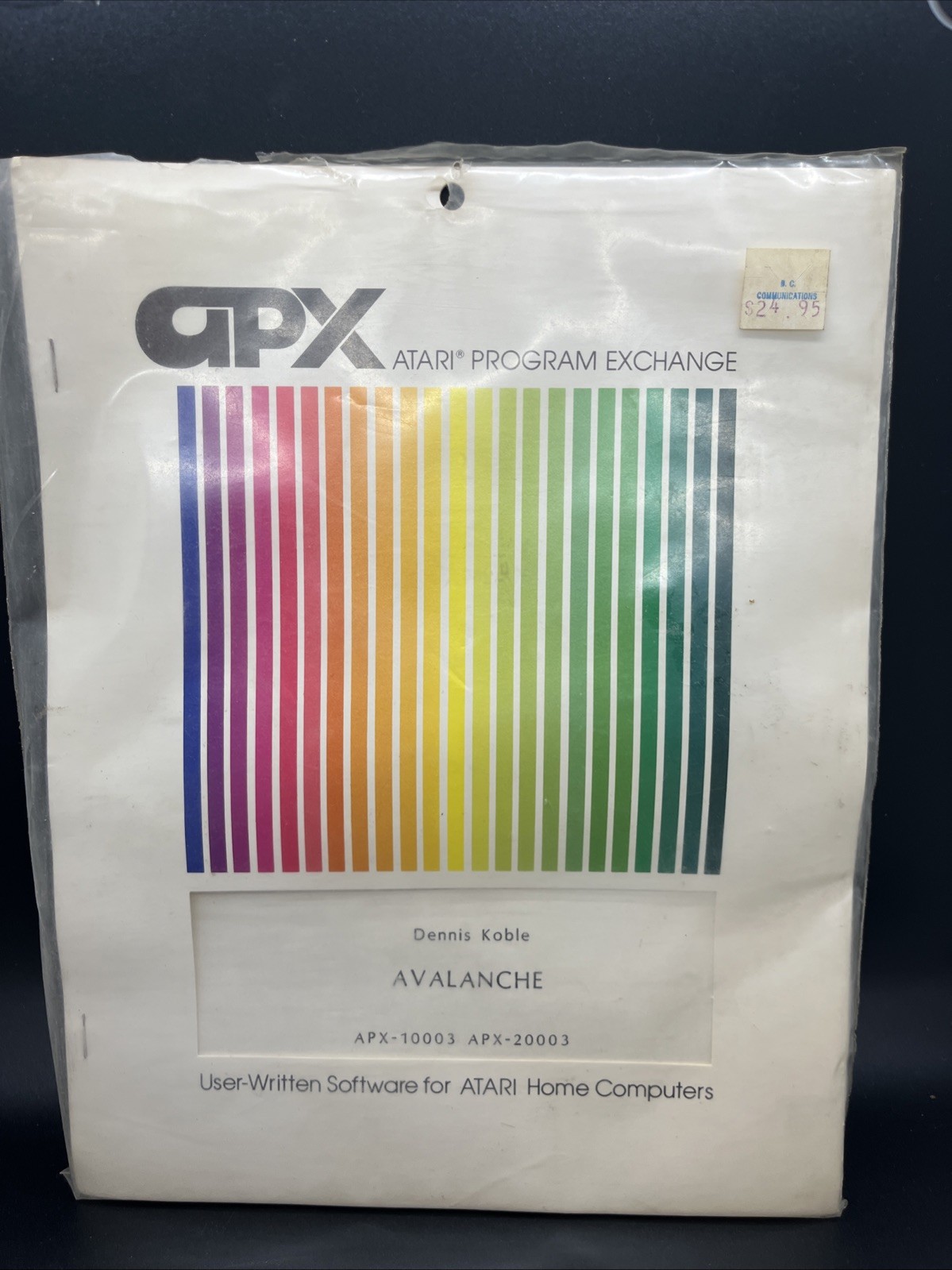 RARE Atari Program Exchange Avalanche by Dennis Koble APX 10003/ 20003 CASSETE