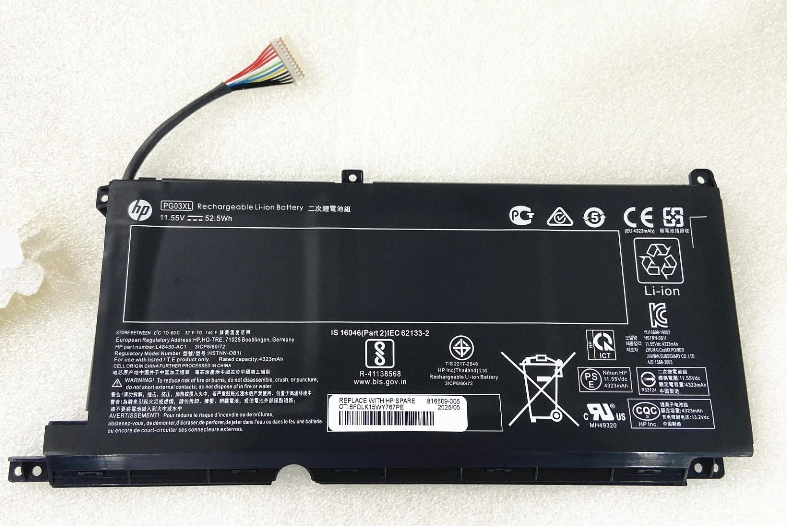 Genuine PG03XL L48495-005 Battery HP Pavilion 15-DK 16-A 15-DK0020TX TPN-C141 US