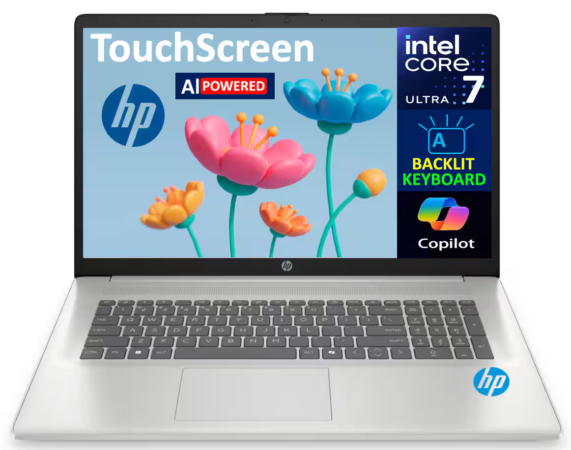 HP - 17 AI Powered 17.3 in Touchscreen Display Ultra 7 255U 16GB DDR5 1TB SSD