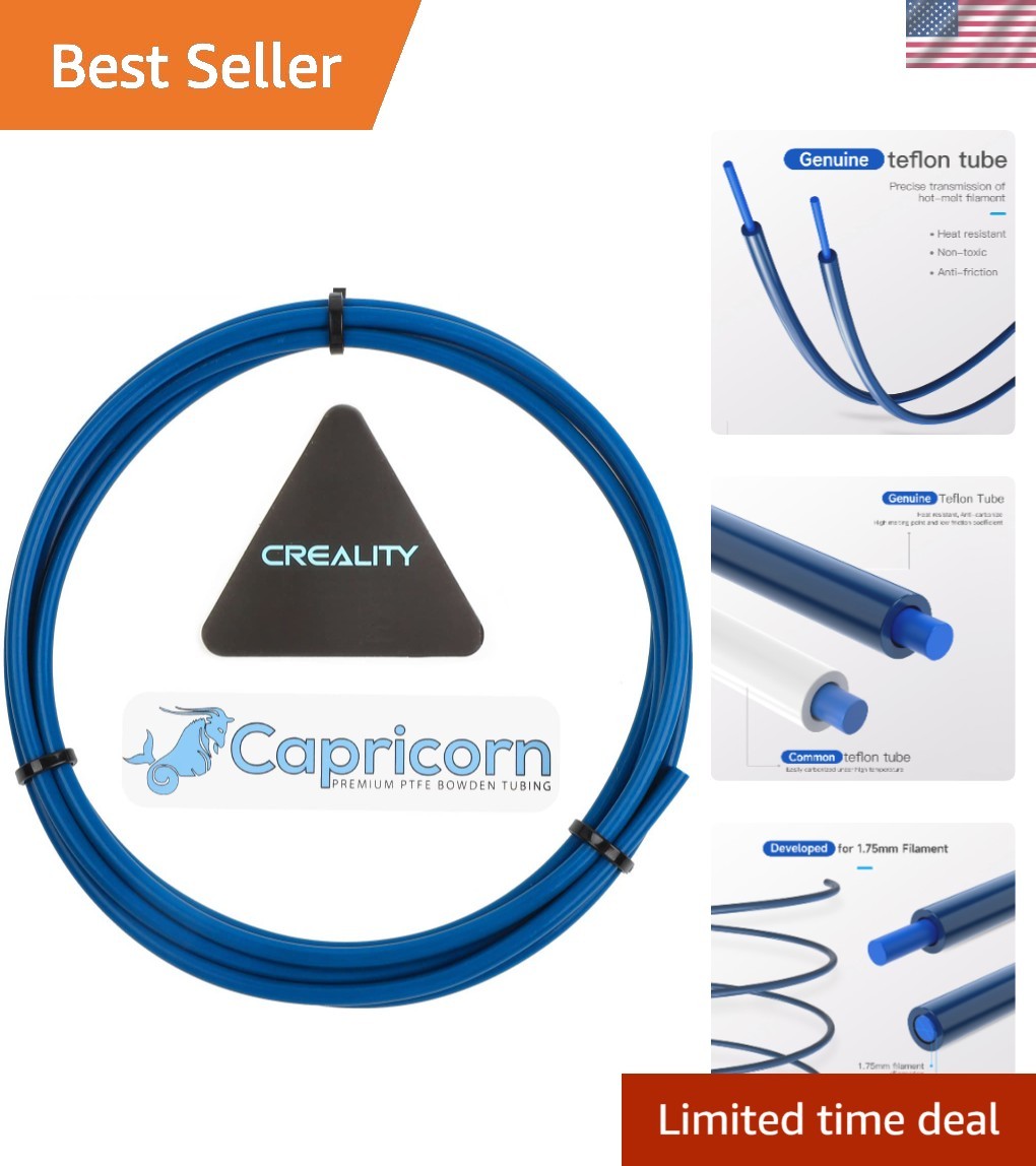 Official Capricorn Bowden Tubing 2M, PTFE Teflon Tube Support 1.75mm Filament...