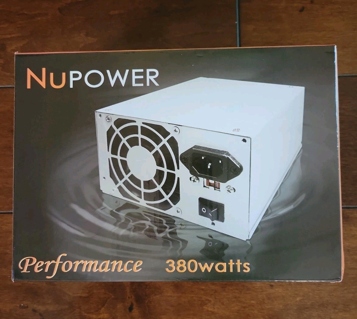 Nupower Performance 380 Watts ATX12V Power Supply SATA Open Box