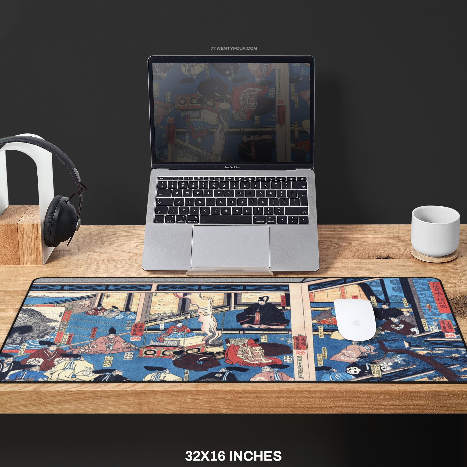 Hyogo Chikuto Hitobashira no Zu – Japanese Ukiyo-e XL Gaming Desk Mat