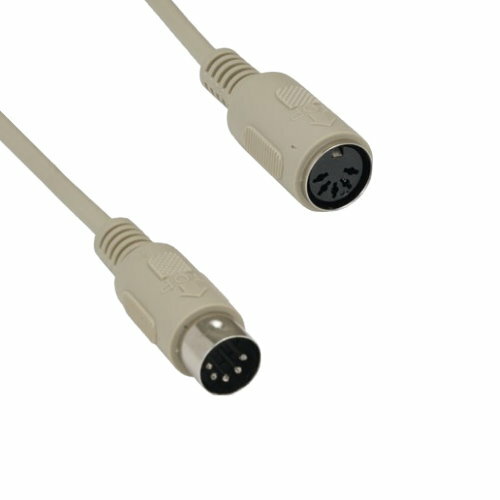 KNTK 6ft DIN 5 to DIN5 Extension Cable Male to Female AT keyboard to PC MIDI