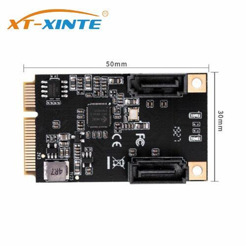 XT-XINTE 2 Port SATA III Mini PCIE 3.0 Gen3 Controller Card  Extension Card