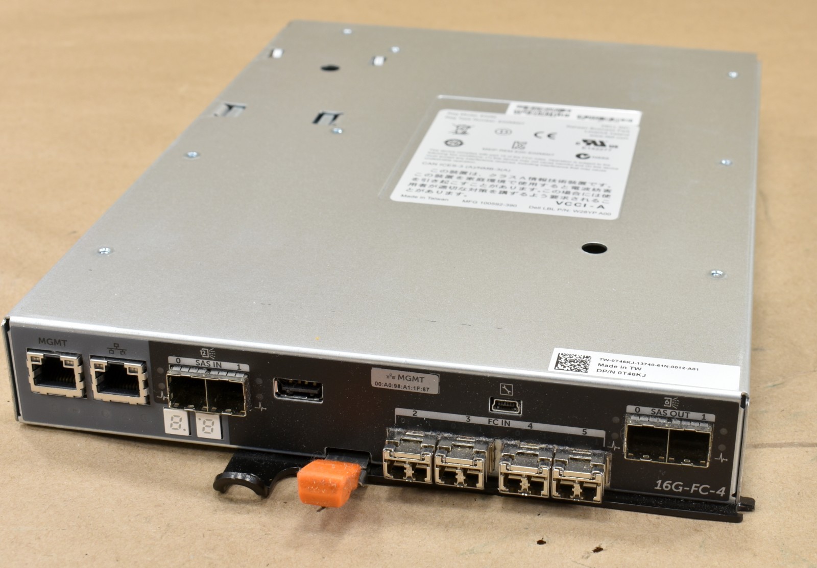 Dell 0T46KJ Quad-Port 16GB FC Controller For Powervault MD3860F