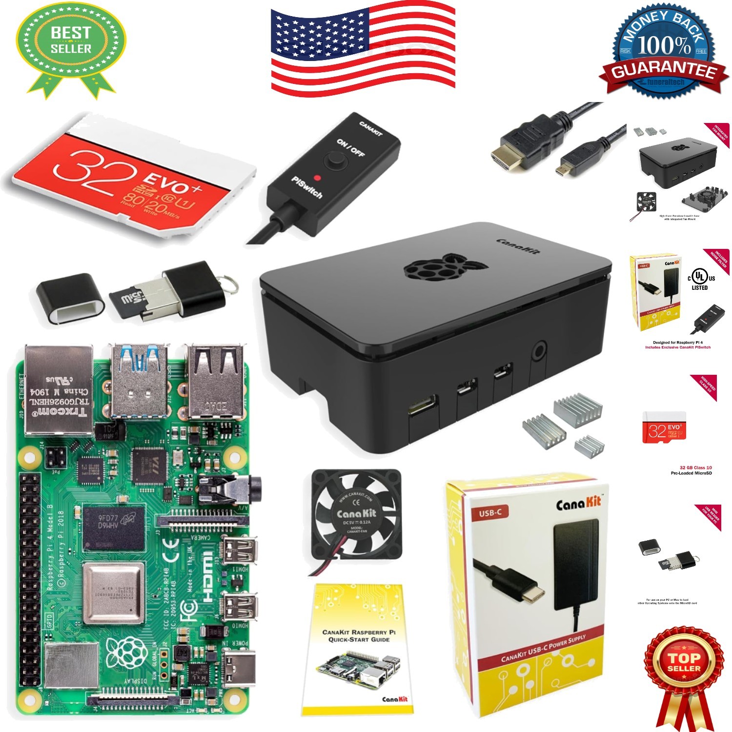All-in-One Raspberry Pi 4 Kit with 32GB Card & Debian OS - For Tech Beginners