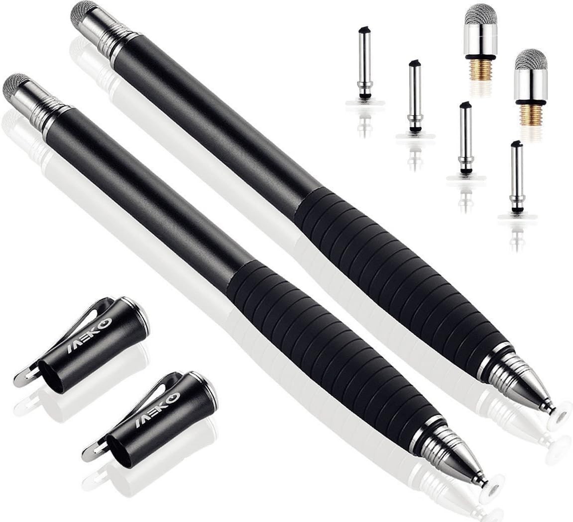 2 Pcs, 2 in 1 Precision Series, Disc Stylus Styli Bundle [Black]