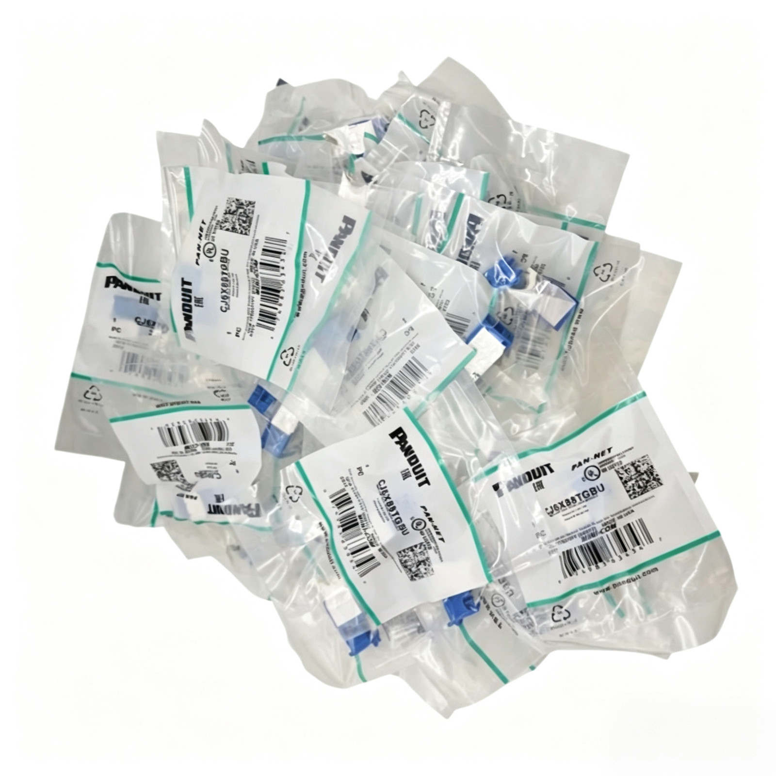 New CJ6X88TGBU (BOX OF 50) For Panduit Cat6a 10 Gig Mini-Com Jack Blue