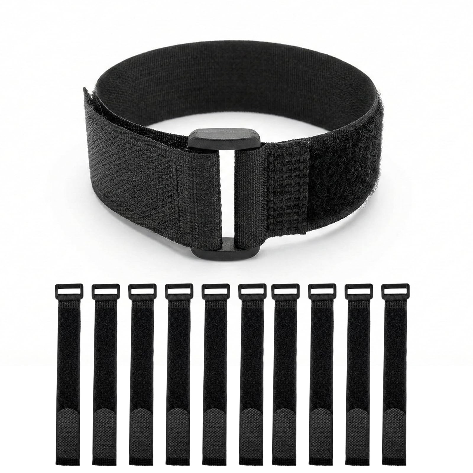 Ysenchan Hook and Loop Straps with Buckle, Reusable Adjustable Cable Manageme...