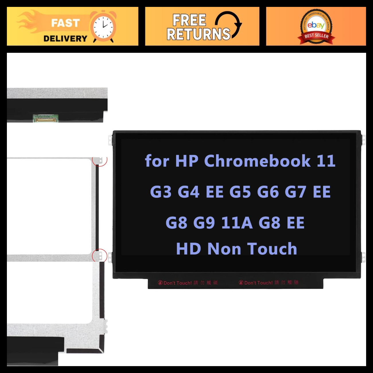 LCD Screen Replacement for Chromebook 11 G3 G4 G5 G6 G7 G9 ProBook G2 HD Display