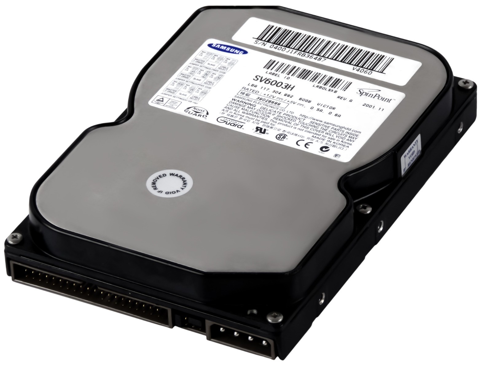 HARD DRIVE SAMSUNG SpinPoint V40 SV6003H 60GB ATA 5.4K 2MB 3.5''
