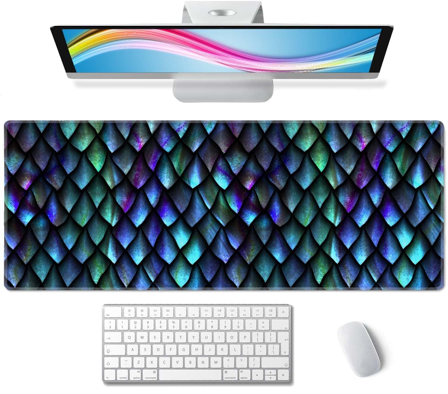 Wasica Large Gaming Mouse Pad, Color Dragon Scales