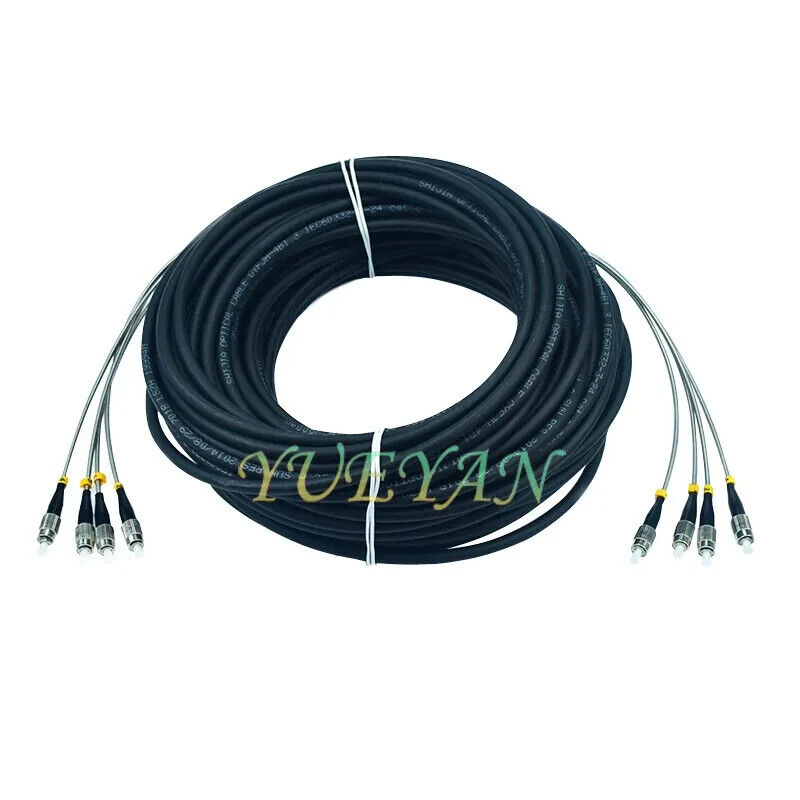 300M Field Outdoor FC to FC Fiber Cable 4 Strand 9/125 SM Fiber Patch Cord