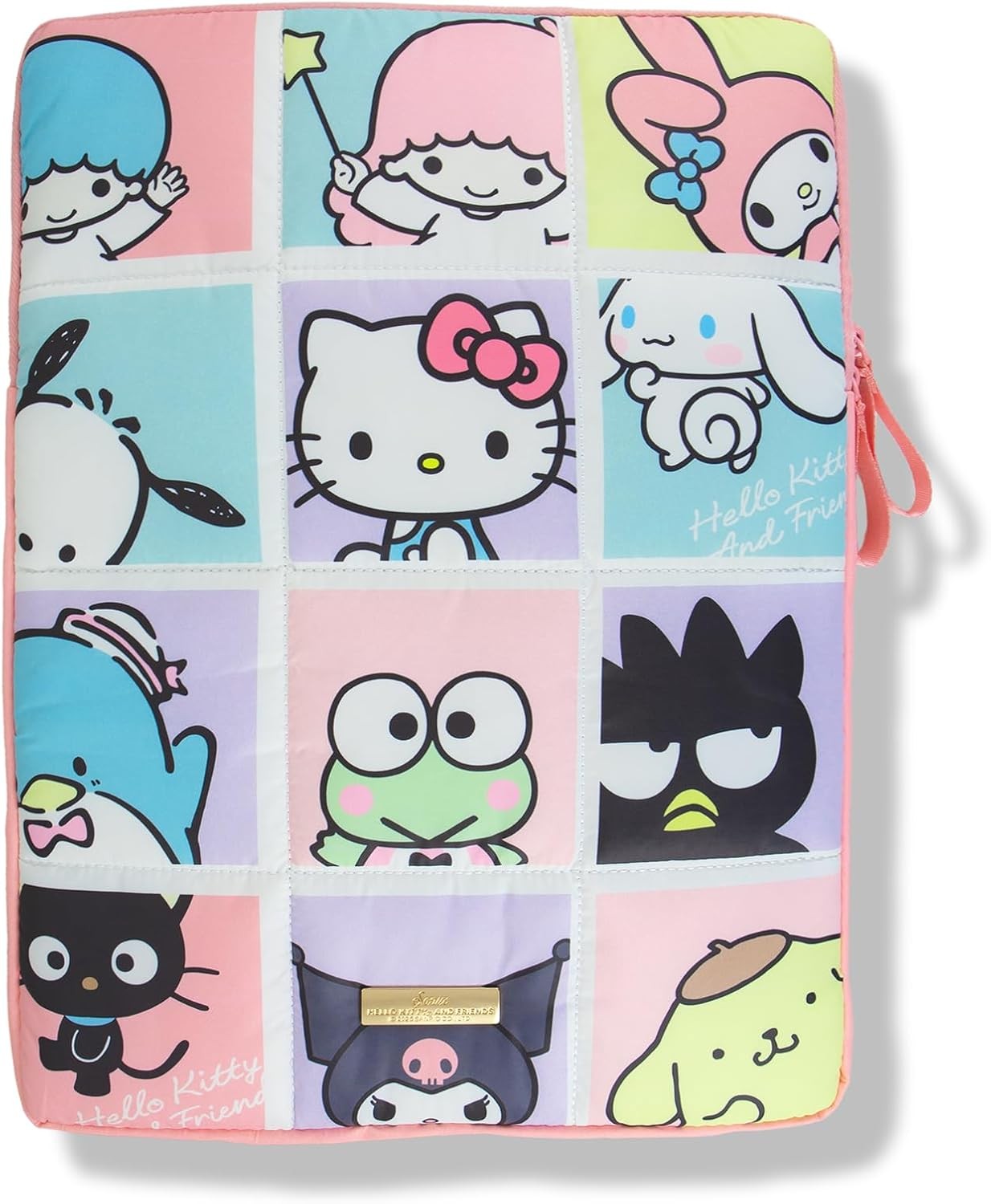 Hello Kitty Grid | Puffy Laptop Sleeve | 15-16 Inch Quilted Pillow Puffer Case