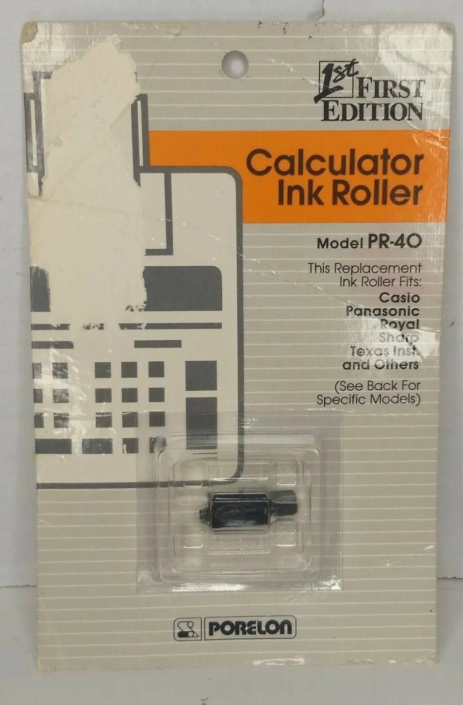VTG NEW 1989 Porelon Calculator Ink Roller Model PR-40 Made in USA *1st edition*