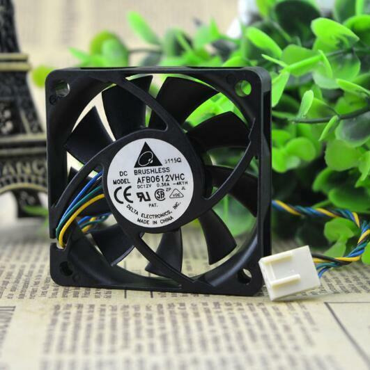 1pc Delta 6015 DC 12V 0.36A 6CM AFB0612VHC 60*60*15MM 4-line PWM CPU Chassis Fan