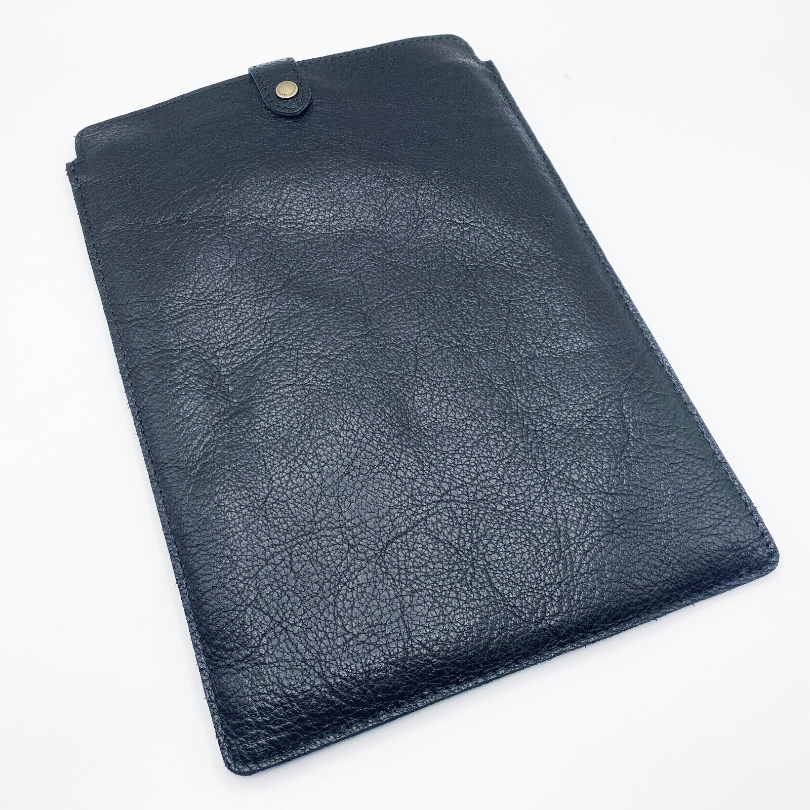 PORTLAND LEATHER GOODS Laptop Sleeve in Black Leather with Plush Lining