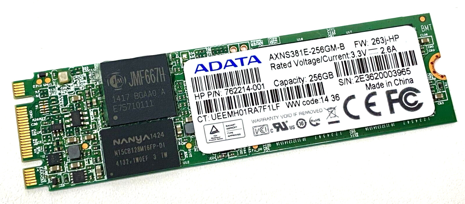 HP 13-j002dx ADATA M.2 256GB SSD Solid Sate Drive AXNS381E-256GM-B 762214-001