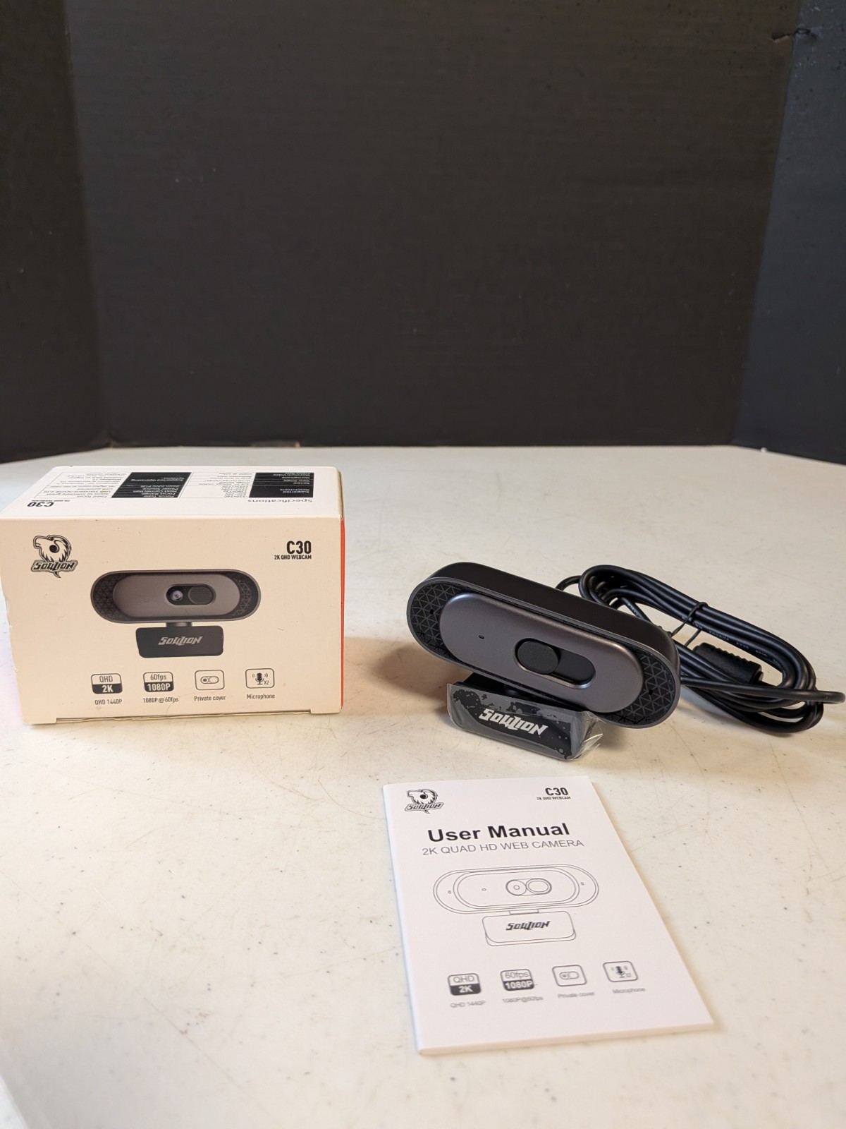 Souliin 2K 1080P C30 W Microphone Web Camera 