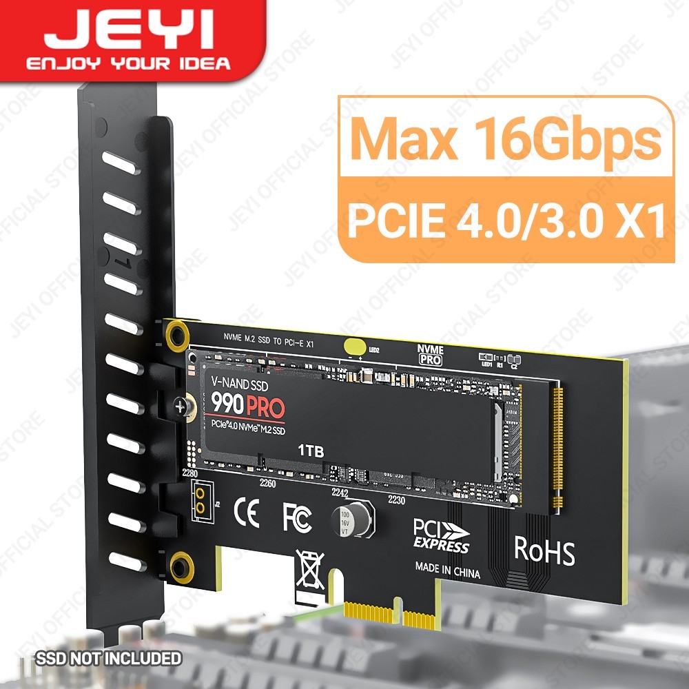 JEYI M.2 NVME SSD to PCIe 4.0 Gen4 16Gb Card Adapter Full Speed SK1 for Desktop