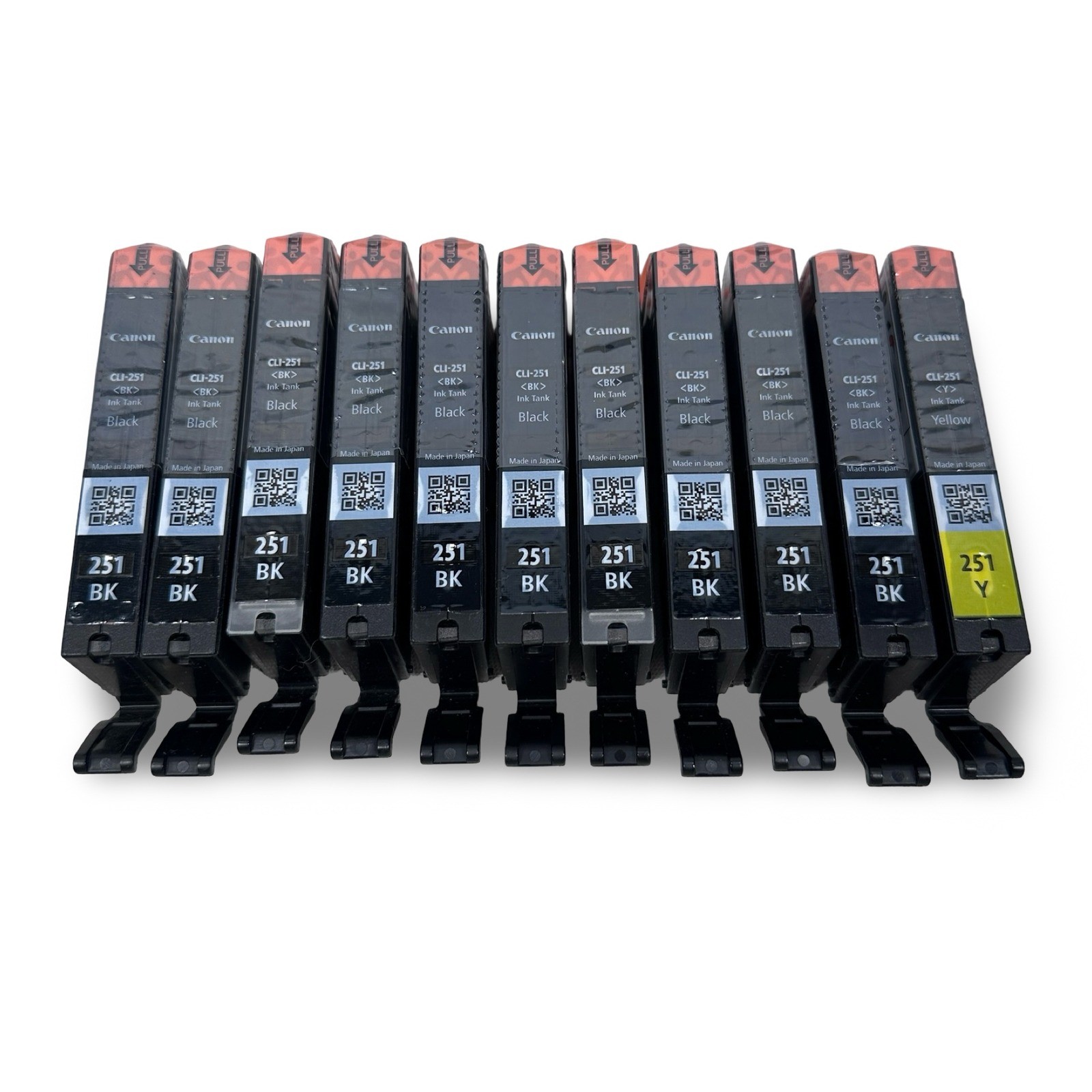 Canon 251 CLI-251 Ink Tank Lot 10 Black 1 Yellow Genuine OEM Factory Sealed 11pk