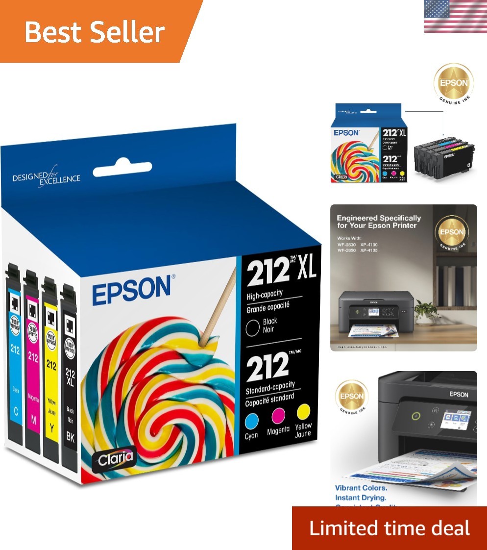 212 Claria Ink High Capacity Black & Standard Color Cartridge Combo Pack T212...