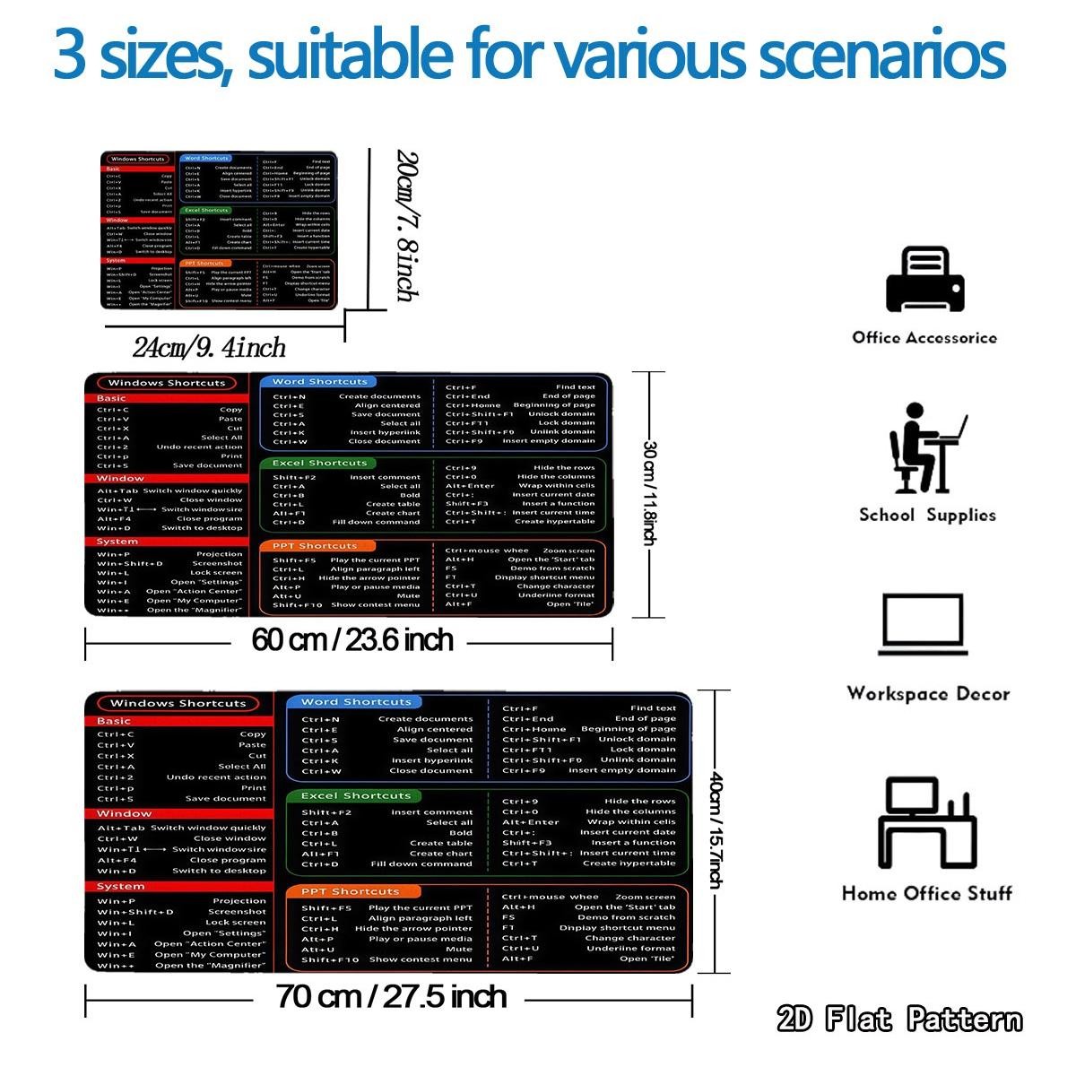 1pc Large Mouse Pad, Rubber Material, Multiple Specifications Available, with