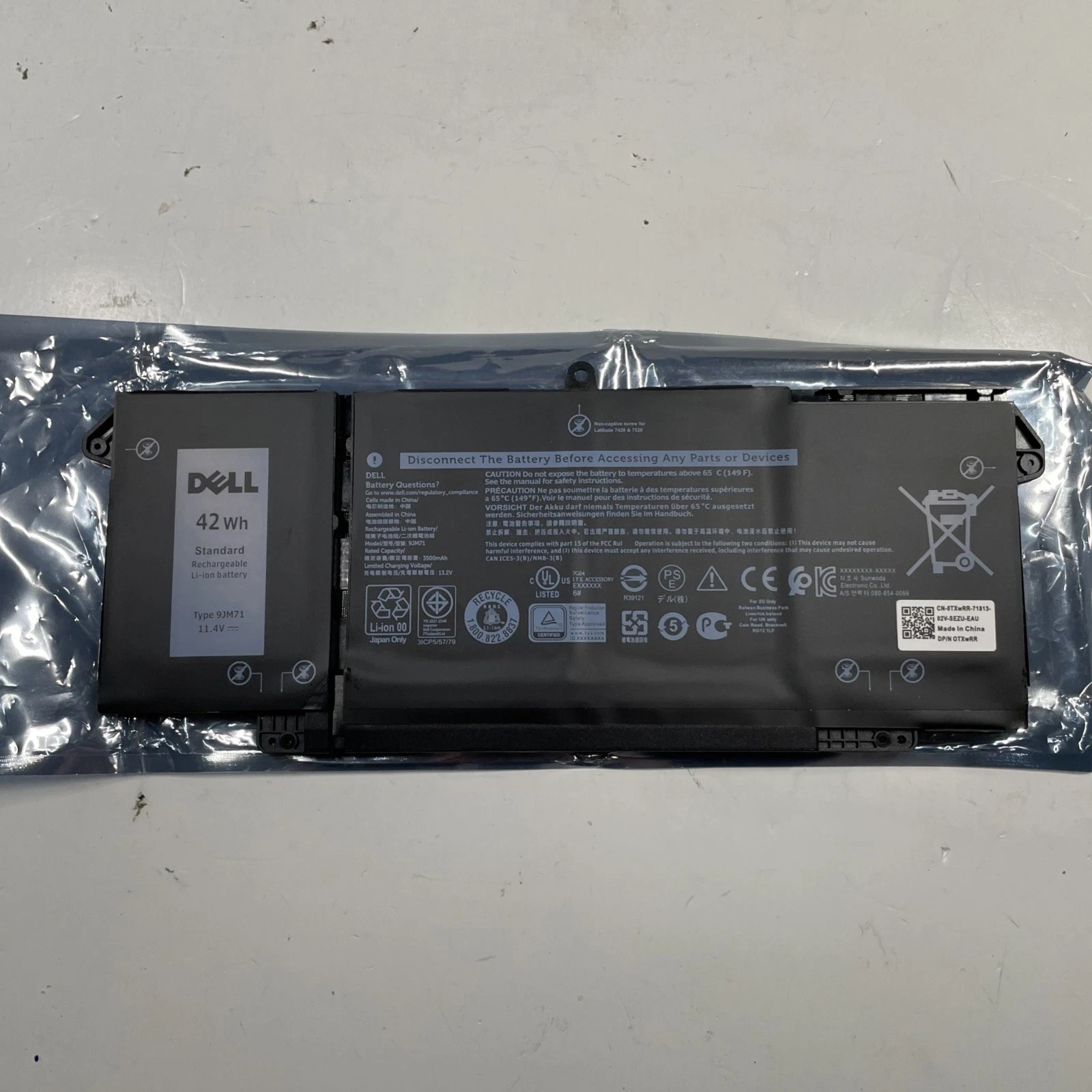 NEW Genuine 9JM71 Battery For Dell Latitude 5320 7320 7420 7520 4M1JN 1PP63 42Wh