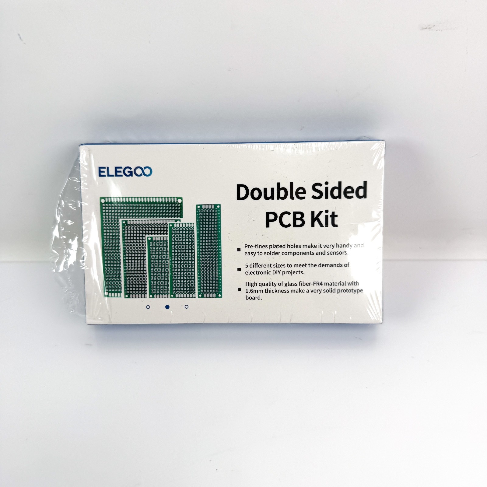ELEGOO 32 Pcs Double Sided PCB Board Prototype Kit for DIY Soldering with 5 Size