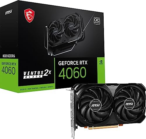 MSI Gaming GeForce RTX 4060 8GB GDRR6 GPU RTX 4060 Ventus 2X Black 8G OC